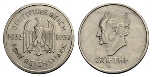 Weimarer Republik - 5 Reichsmark 1932, ... 