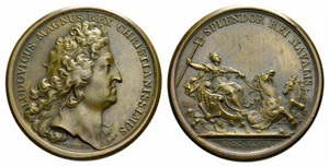 Louis XIV. 1643-1715. Bronzemedaille 1693. ... 