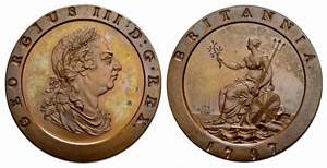 George III. 1760-1820. 2 Pence 1797, Soho. ... 