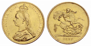 Victoria, 1837-1901. 5 Pounds 1887. 50. ... 
