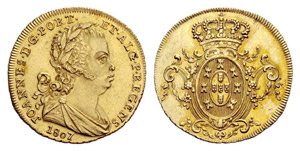 João VI. 1799-1826. Meia Peca 1807. 7.13 g. ... 