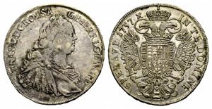 Franz I. 1745-1765. Taler 1757, Prag. 27.98 ... 