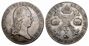 Franz II. (I.), 1792-1835. Kronentaler 1800, ... 