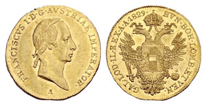 Franz II. (I.), 1792-1835. Dukat 1829, Wien. ... 
