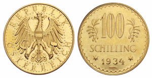 I. Republik. 1918-1938. 100 Schilling 1934. ... 