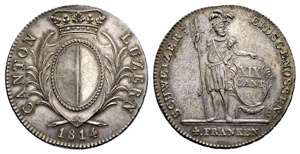 Luzern - 4 Franken (Neutaler) 1814. ... 