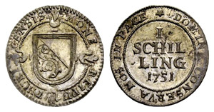 Zürich - Stadt. Schilling 1751. 1.20 g. ... 