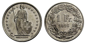Eidgenossenschaft - 1 Franken 1916, Bern. ... 