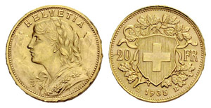 Fehlprägungen - 20 Franken 1935. ... 