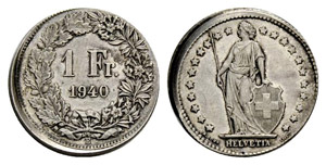 Fehlprägungen - 1 Franken 1940. ... 
