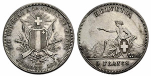 Neuenburg / Neuchâtel - 5 Franken 1863. Tir ... 