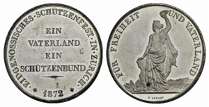 Zürich - Weissmetallmedaille 1872. ... 