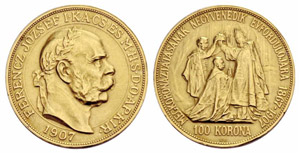 Franz Joseph I. 1848-1916. 100 Kronen 1907, ... 