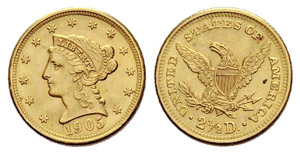 2 ½ Dollars 1905. 4.16 g. Fr. 114. Gutes ... 