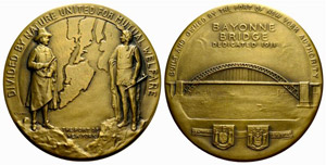 Bronzemedaille 1931. Bayonne Bridge. ... 