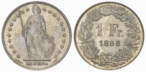 1 Franken 1898. Divo 165. HMZ ... 