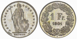 1 Franken 1901. Divo 191. HMZ ... 