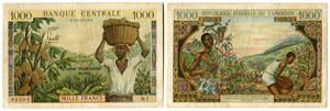 KAMERUN - Banque Centrale - 1000 Francs o. ... 
