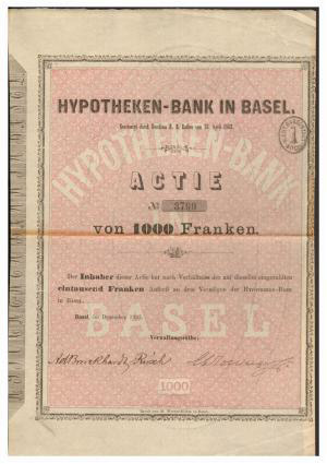 SCHWEIZ - Hypotheken-Bank in Basel. Aktie zu ... 