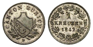 Zürich - Kanton - Kreuzer 1842, ... 