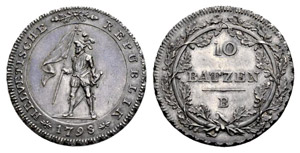 Helvetische Republik - 10 Batzen 1798, ... 