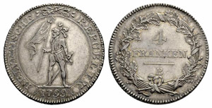 Helvetische Republik - 4 Franken 1799, ... 