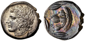 SICILY - Leontinoi - Tetradrachm c. 430. ... 