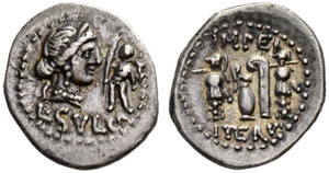 L. Sulla. 84-83. Denarius 84/83, military ... 
