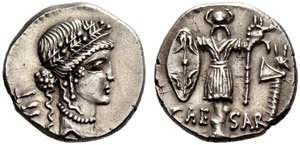 C. Iulius Caesar. Denarius 48/47, military ... 