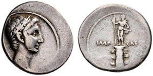 Augustus, 31 BC - 14. Denarius 29/27, ... 