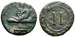 Tiberius, 14-37. Spintria n. d. (22-37). A ... 