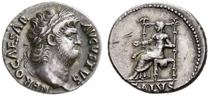Nero, 54-68. Denarius 65/66, Rome. NERO ... 