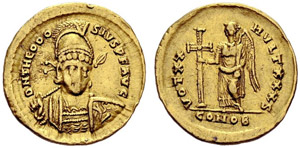 Theodosius II, 402-450. Solidus 420/422, ... 