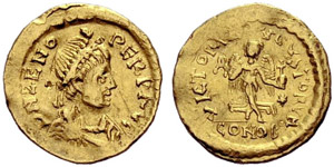 Zeno. Second reign, 476-491. Tremissis ... 