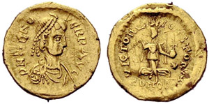 Zeno. Second reign, 476-491. Tremissis ... 