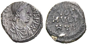 Justinianus I, 527-565. Half siliqua ... 