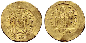 Mauricius Tiberius, 582-602. Solidus (23 ... 