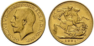 George V. 1910-1936. Sovereign 1921, Sydney. ... 