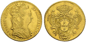 Maria I. 1786-1805. 6400 Reis 1790, Rio. ... 