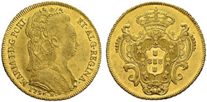 Maria I. 1786-1805. 6400 Reis 1796, Rio. ... 