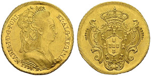 Maria I. 1786-1805. 6400 Reis 1798, Rio. ... 