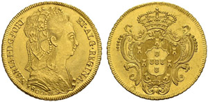 Maria I. 1786-1805. 6400 Reis 1800, Rio. ... 