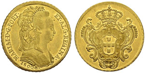 Maria I. 1786-1805. 6400 Reis 1800, Rio. ... 