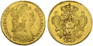 Maria I. 1786-1805. 6400 Reis 1801, Rio. ... 