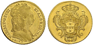 Maria I. 1786-1805. 6400 Reis 1803, Rio. ... 