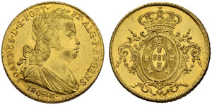 João VI. 1799-1822. 6400 Reis 1808, Rio. ... 