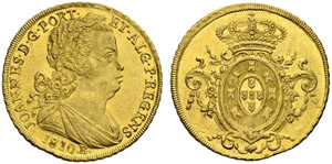 João VI. 1799-1822. 6400 Reis 1810, Rio. ... 