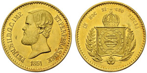 Pedro II. 1831-1889. 20000 Reis 1851, Rio. ... 