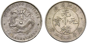 Kaiserreich - Chekiang Provinz. 10 Cents ... 