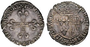 Henri IV. 1589-1610. Quart decu de Navarre ... 